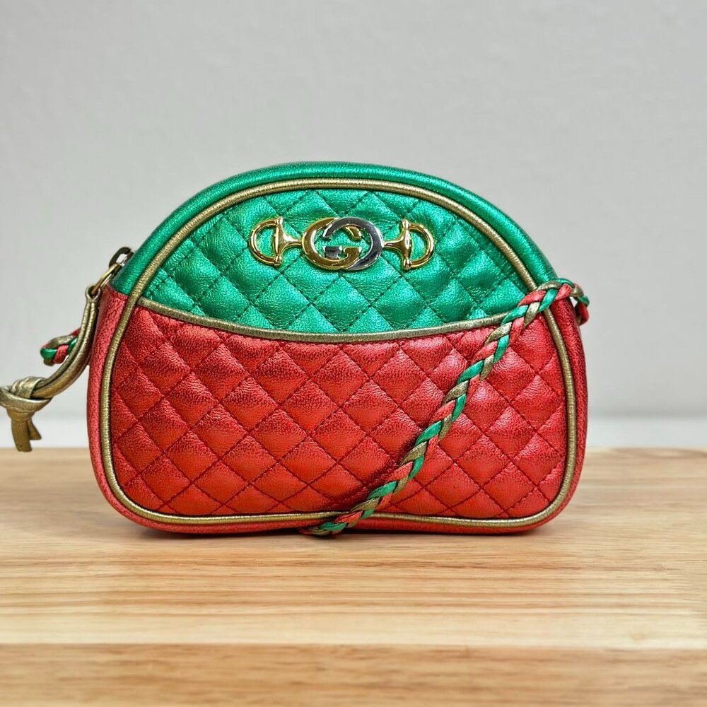 Gucci Bi-Color Leather Ophidia Shoulder Bag Crossbody
